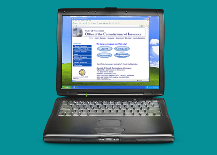 oci.wi.gov displayed on a retro laptop