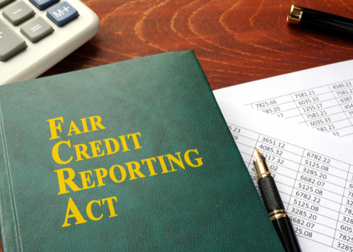 Journal with Fair Credit Reporting Act text on the cover