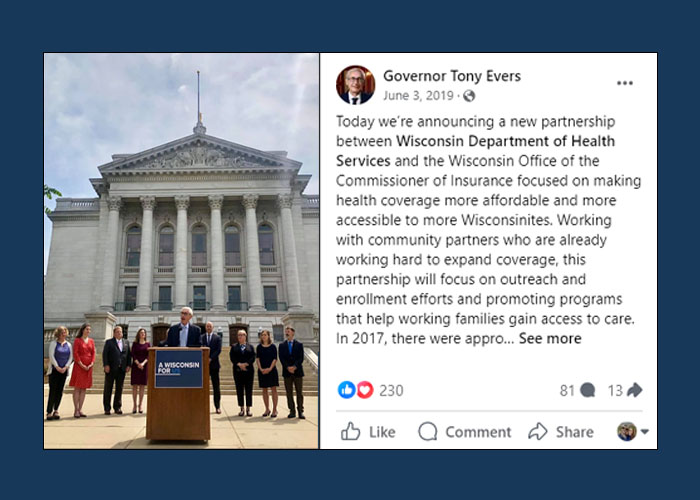 OCI DHS Health Care Coverage Partnership Announcement on Facebook